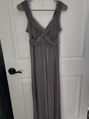 Soho NY&Co Sleeveless Cross-Front Maxi Dress in Gray
